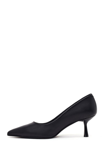 Kadın Siyah Ince Topuklu Deri Stiletto