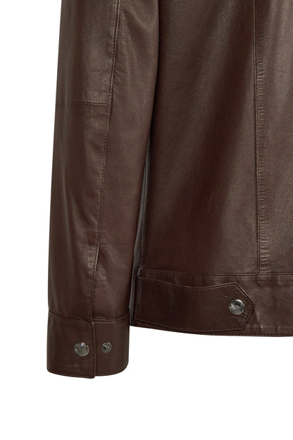 Dybala Erkek Kahverengi Hakim Yaka Deri Ceket