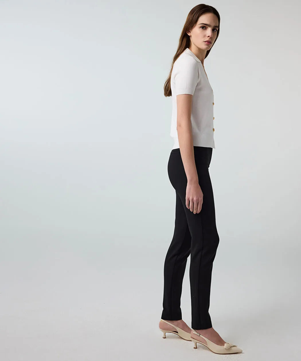 Siyah Lurex Bel Skinny Fit Pantolon Is1260003250001 | Ipekyol