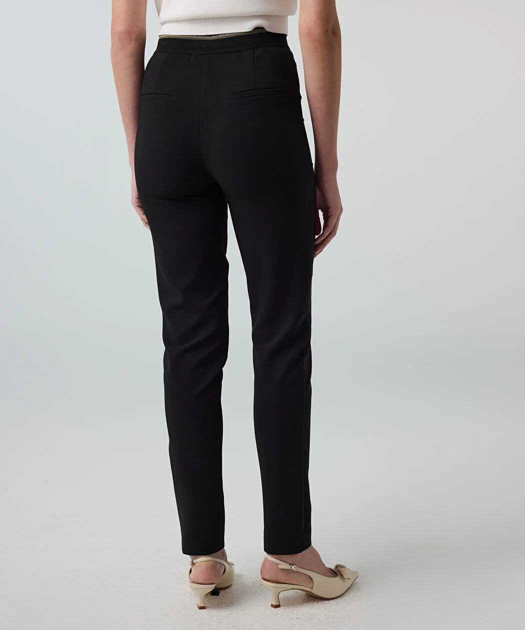 Siyah Lurex Bel Skinny Fit Pantolon Is1260003250001 | Ipekyol