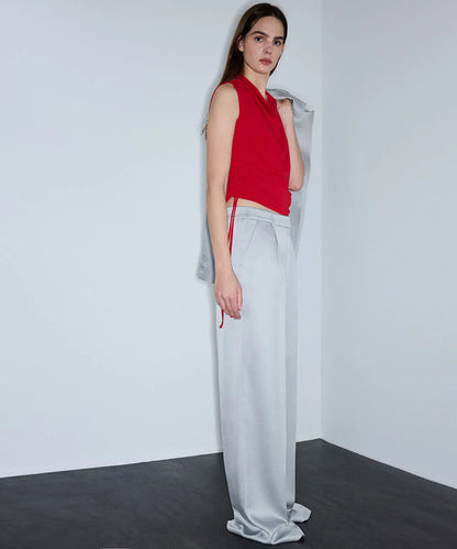 Gri Parlak Yüzeyli Wide Leg Pantolon Is1260003241055 | Ipekyol