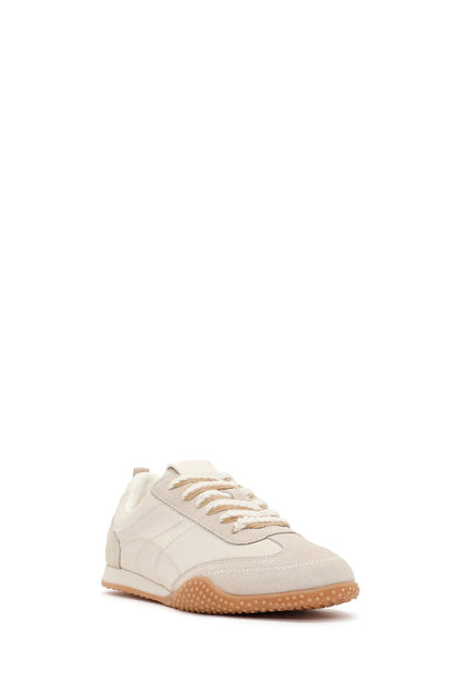 Kadın Krem Bağcıklı Deri Sneaker