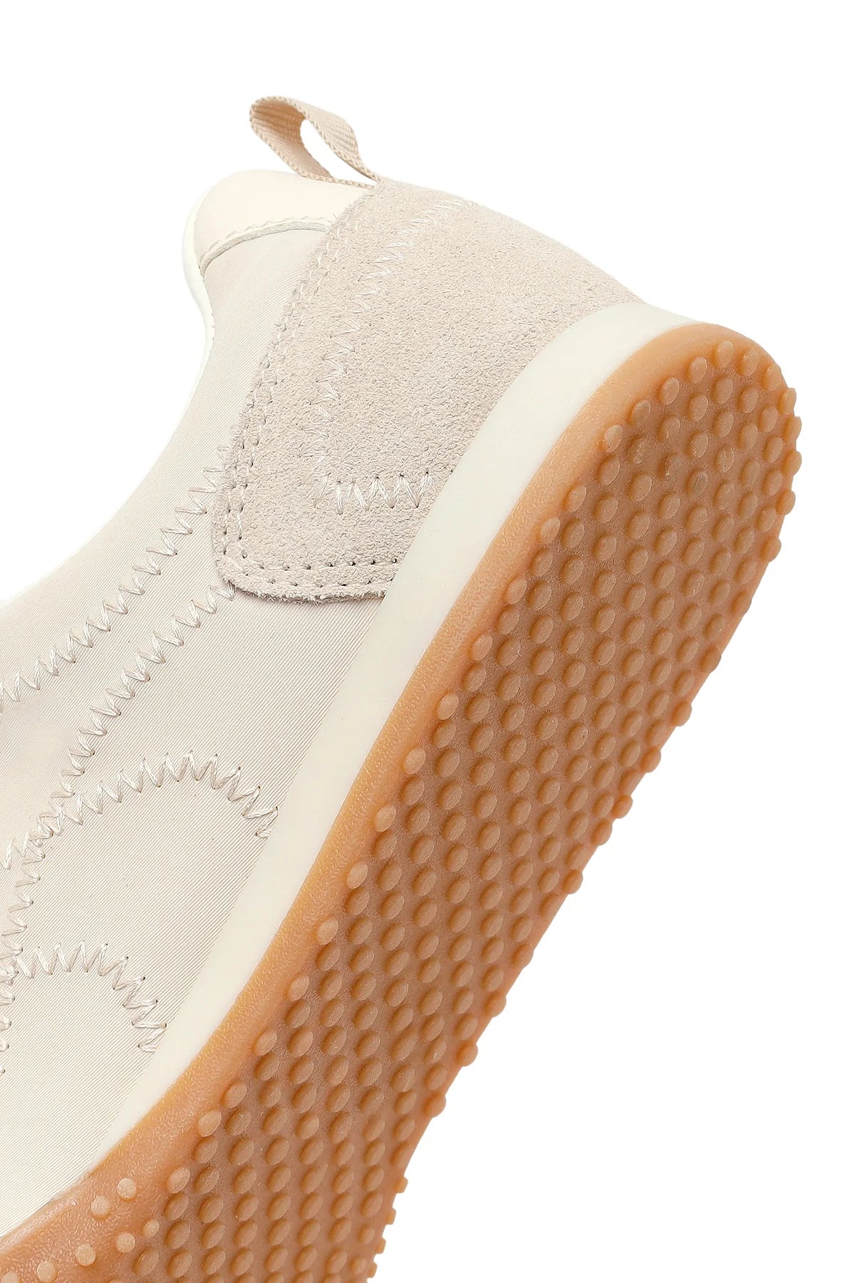 Kadın Krem Bağcıklı Deri Sneaker