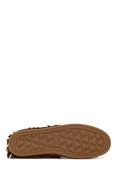 Kadın Taba Püsküllü Süet Deri Loafer