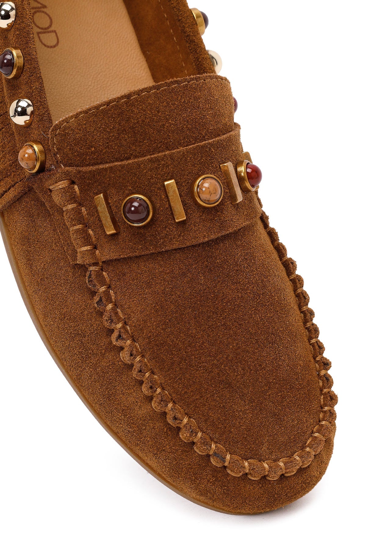 Kadın Taba Püsküllü Süet Deri Loafer