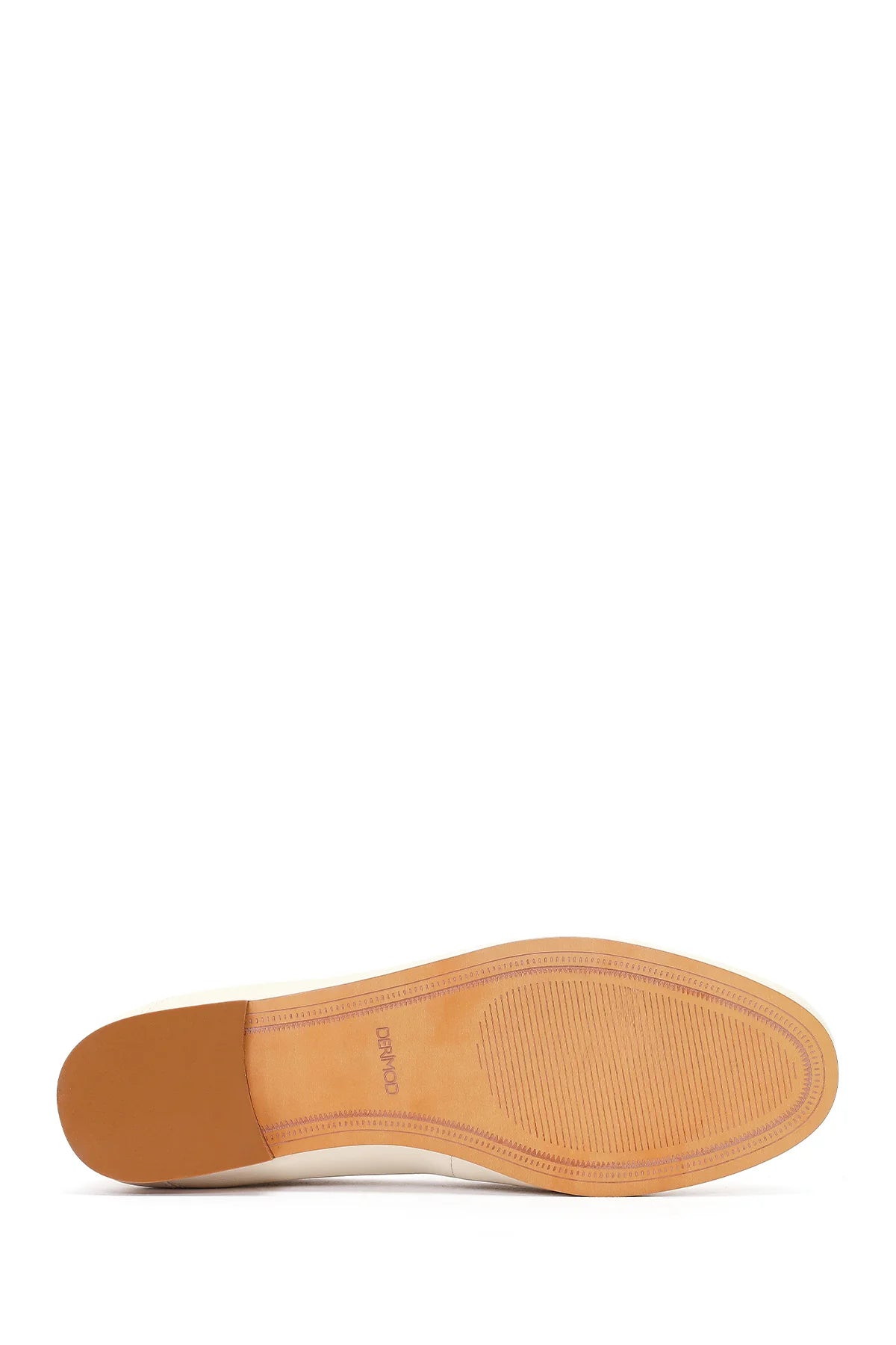 Kadın Beyaz Tokalı Deri Loafer