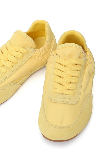 Kadın Sarı Bağcıklı Deri Sneaker