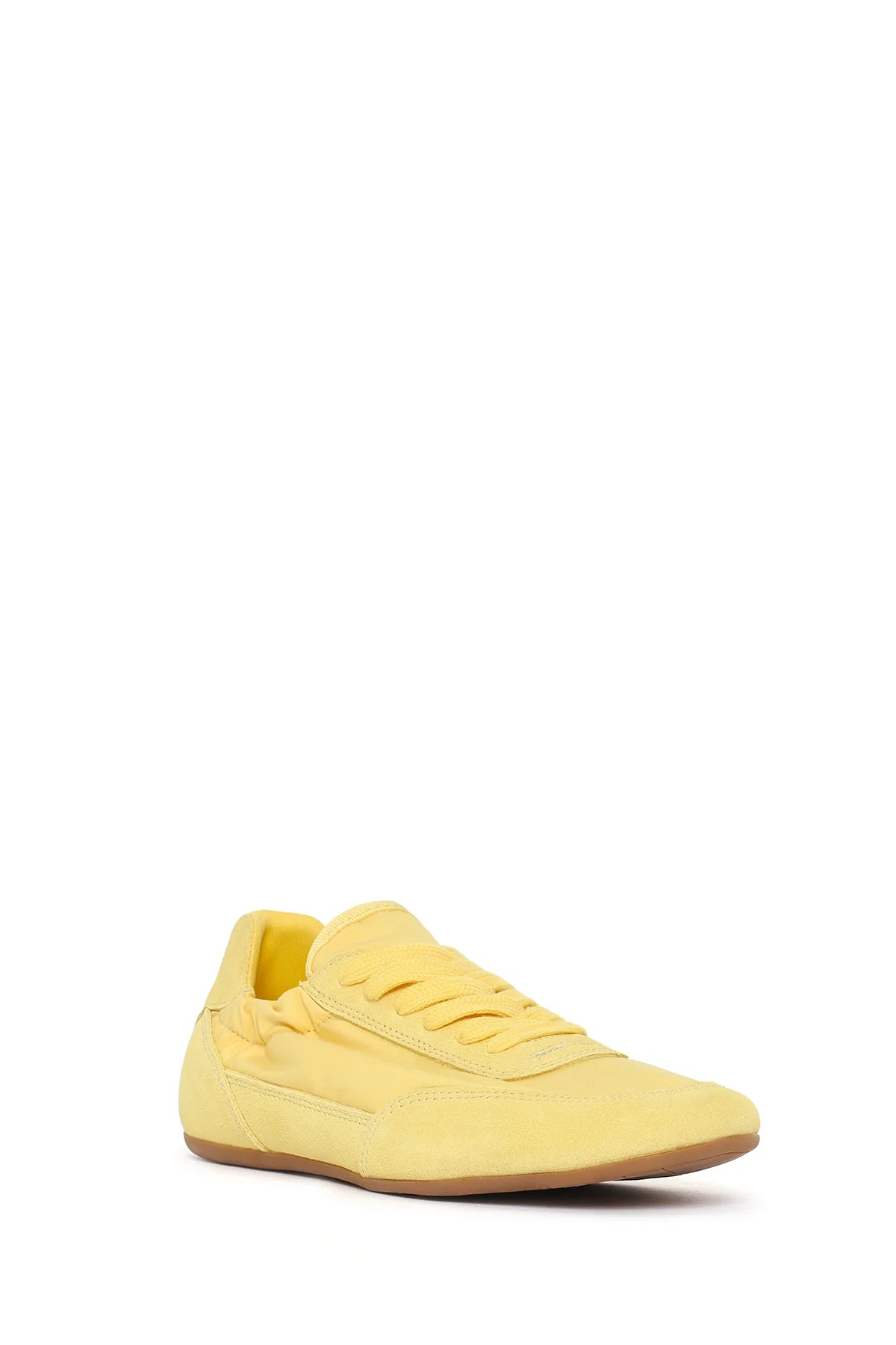 Kadın Sarı Bağcıklı Deri Sneaker