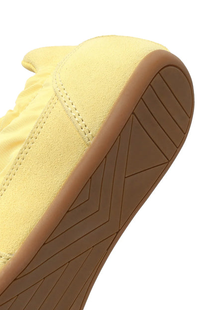 Kadın Sarı Bağcıklı Deri Sneaker