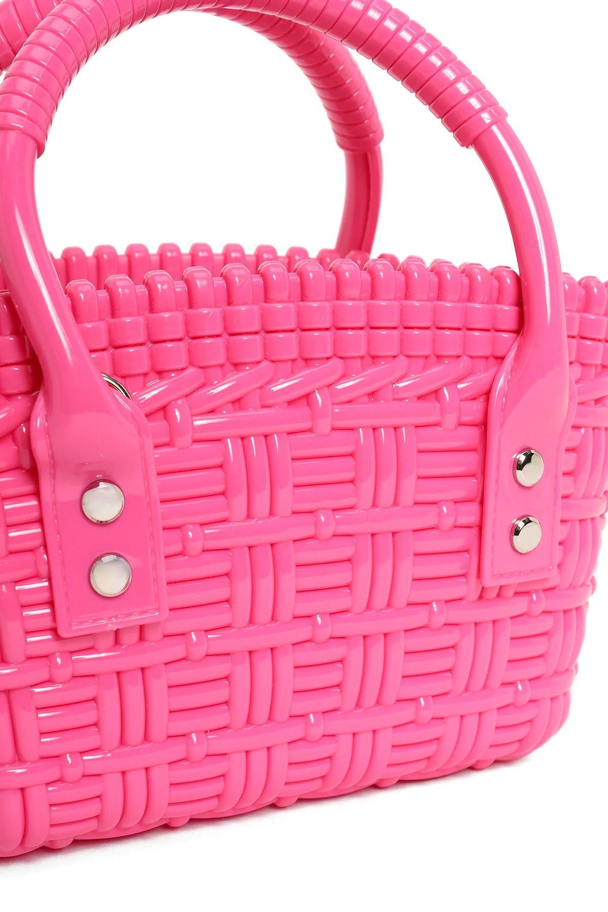 Kadın Pembe Uzun Askılı Mini Jelly Kol Çantası