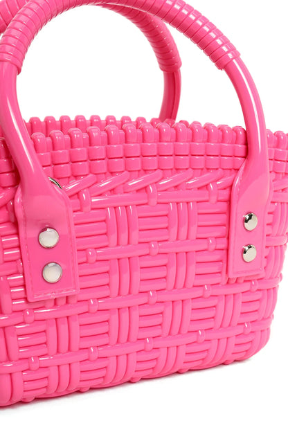 Kadın Pembe Uzun Askılı Mini Jelly Kol Çantası