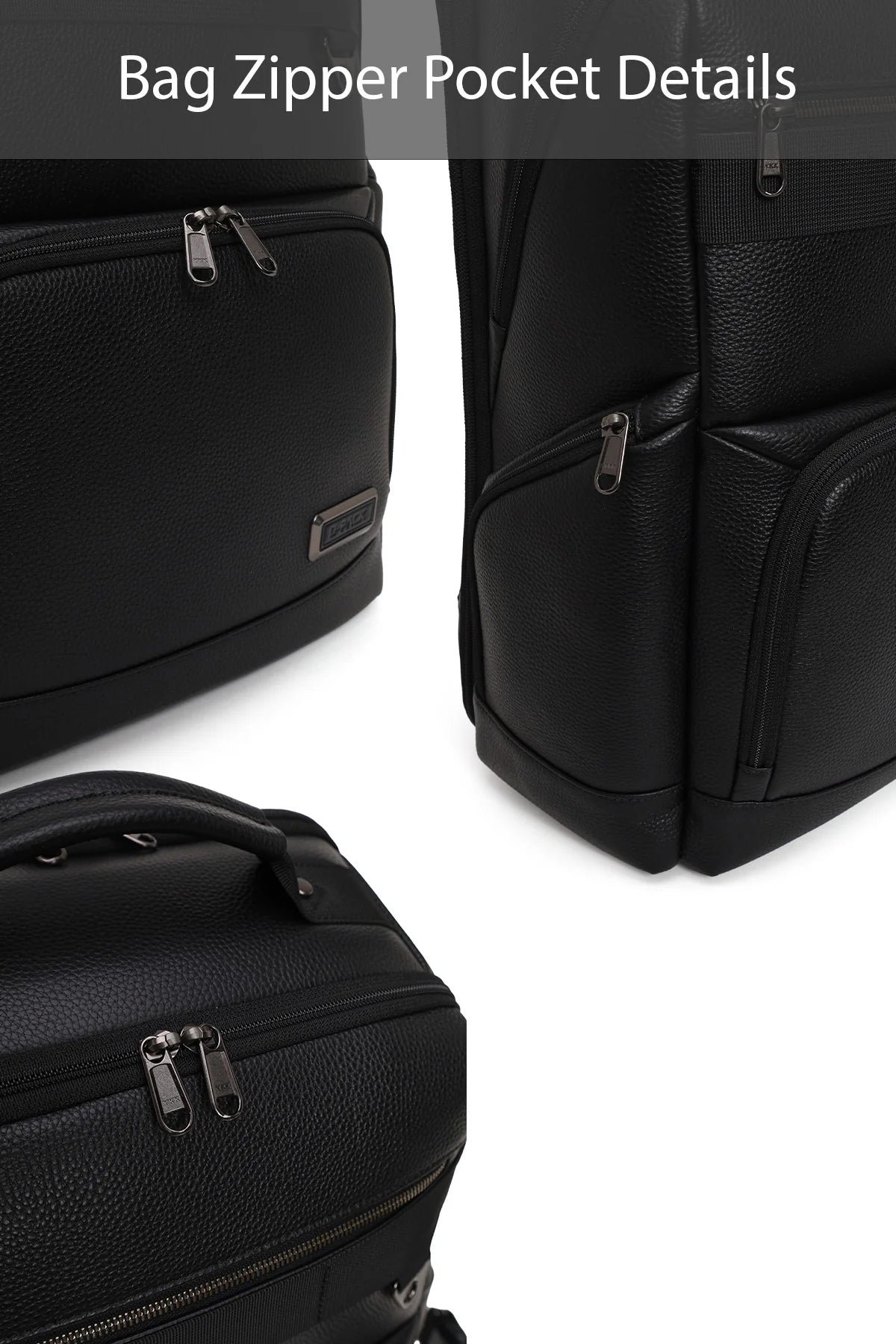 D-pack Unisex Siyah Deri Sırt Çantası