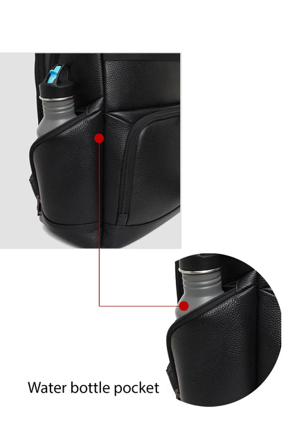 D-pack Unisex Siyah Deri Sırt Çantası