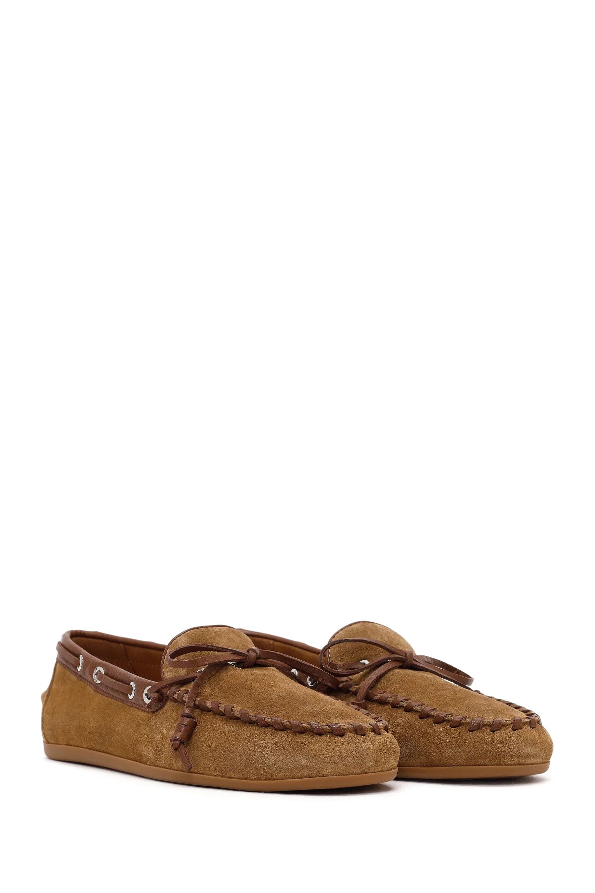 Kadın Taba Süet Deri Loafer