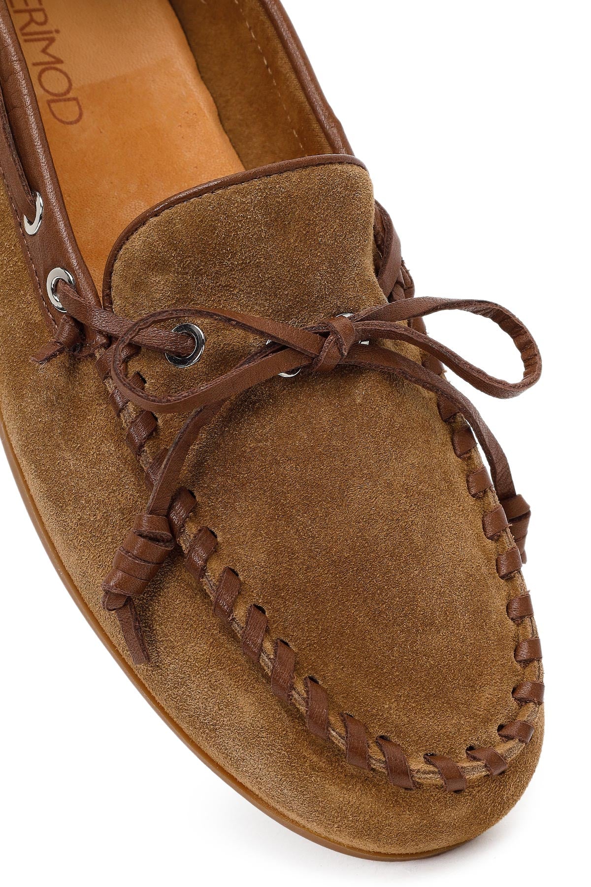 Kadın Taba Süet Deri Loafer
