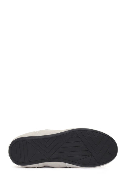 Kadın Gri Bağcıklı Deri Sneaker