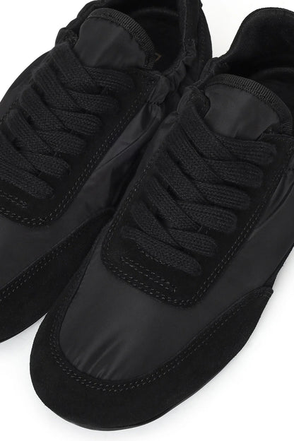 Kadın Siyah Bağcıklı Deri Sneaker