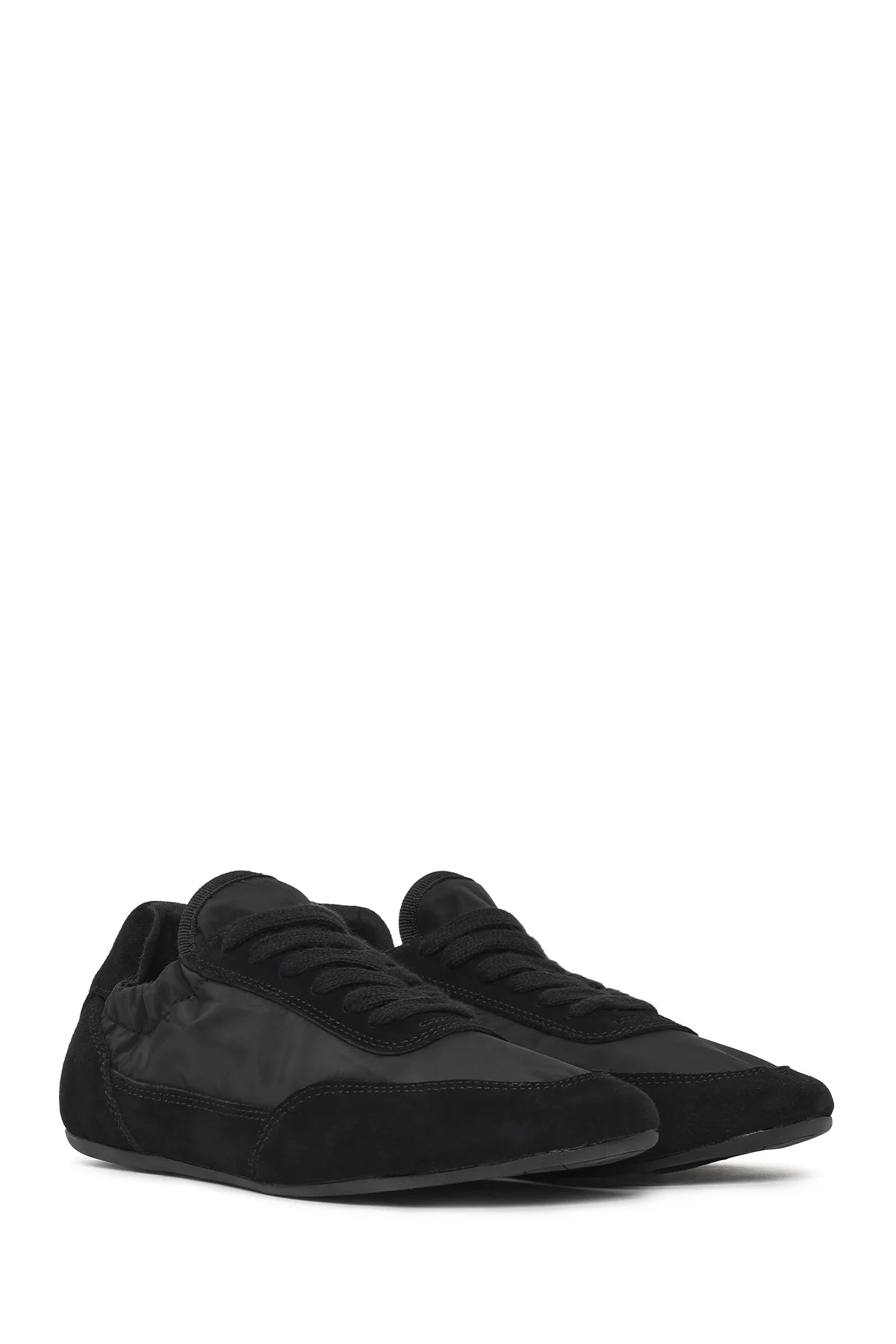 Kadın Siyah Bağcıklı Deri Sneaker