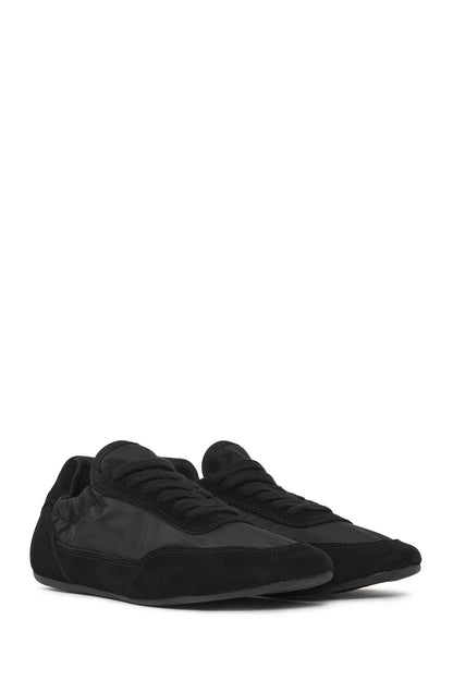 Kadın Siyah Bağcıklı Deri Sneaker