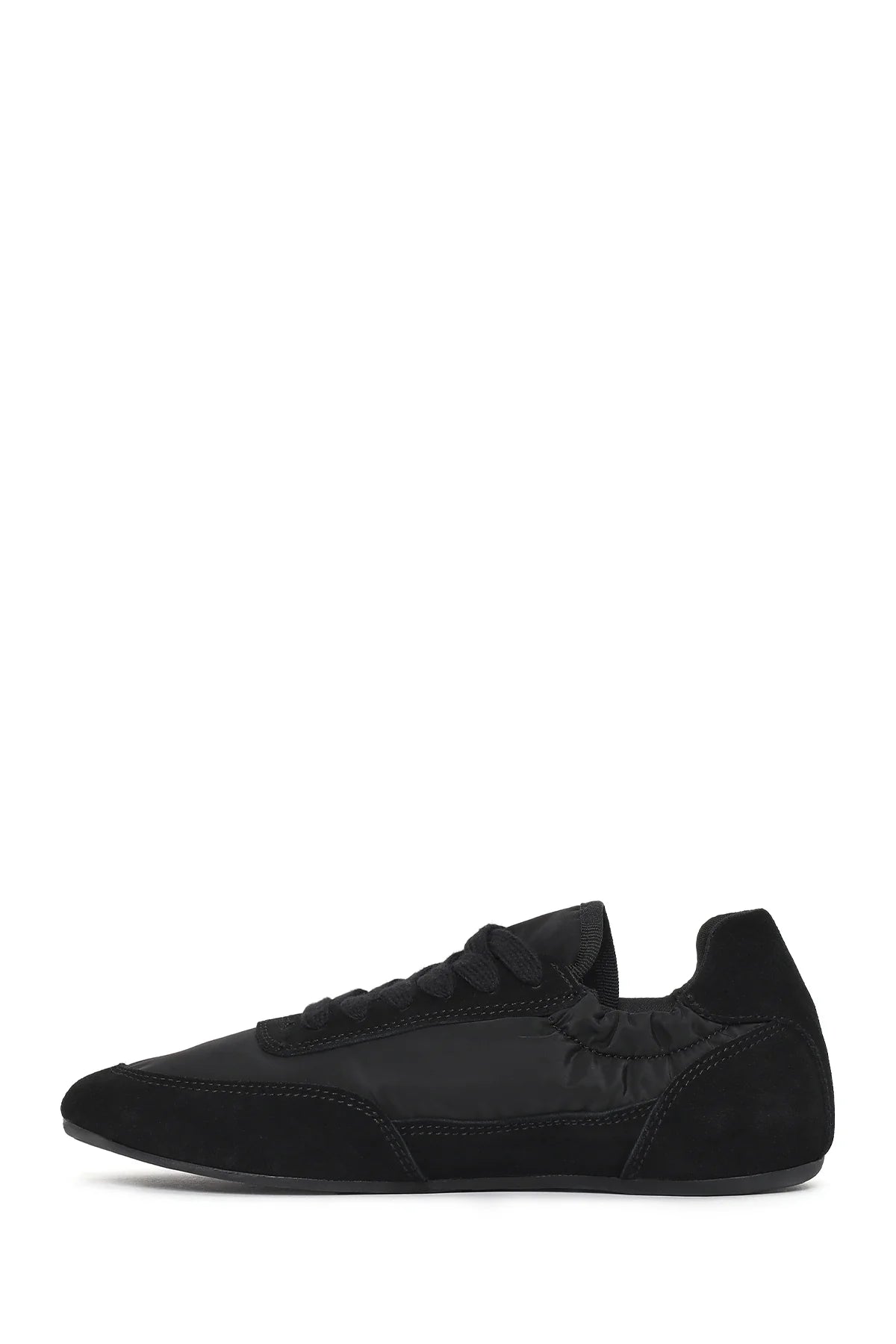 Kadın Siyah Bağcıklı Deri Sneaker