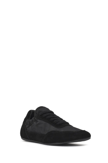 Kadın Siyah Bağcıklı Deri Sneaker