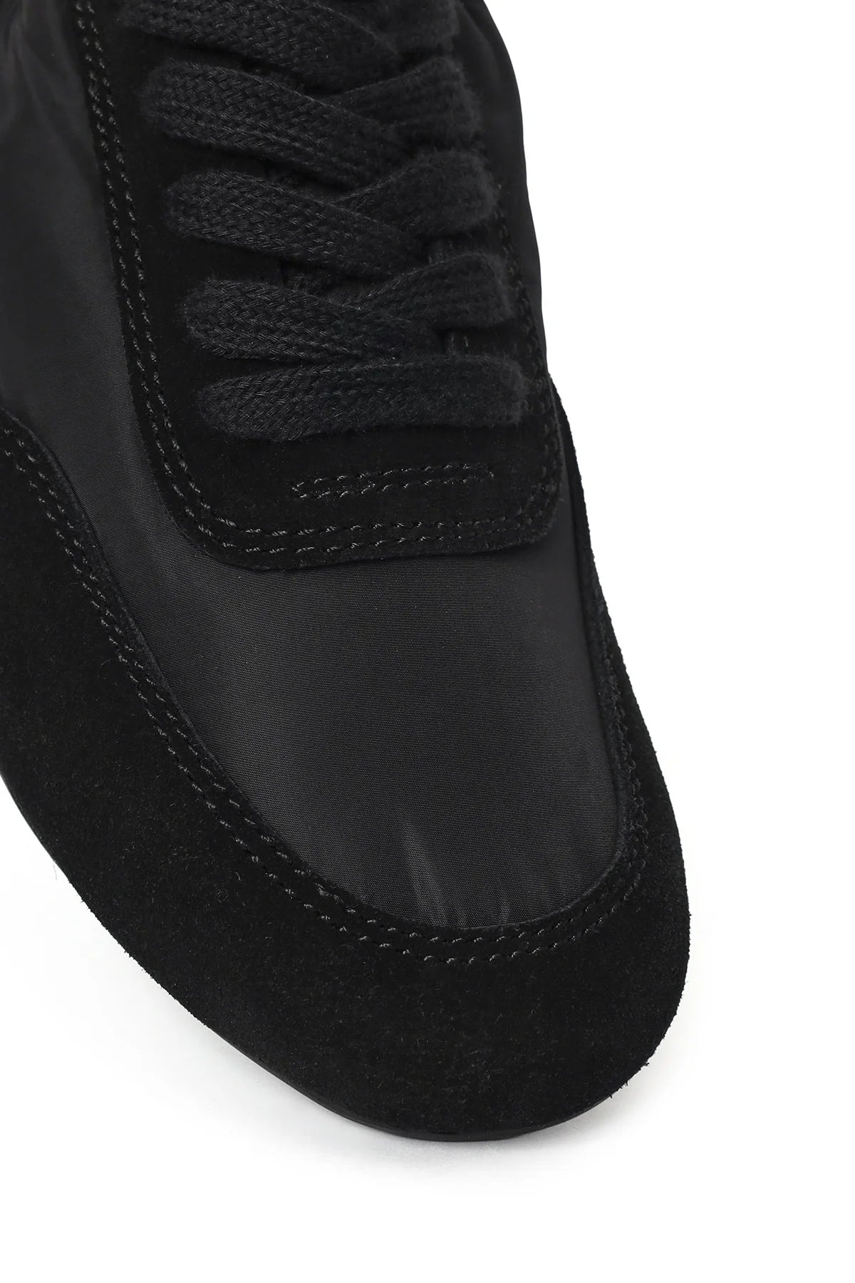 Kadın Siyah Bağcıklı Deri Sneaker