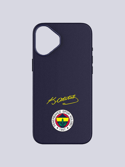 Fenerbahçe Lacivert Arma Atatürk Imza Deri Magsafe Telefon Kılıfı