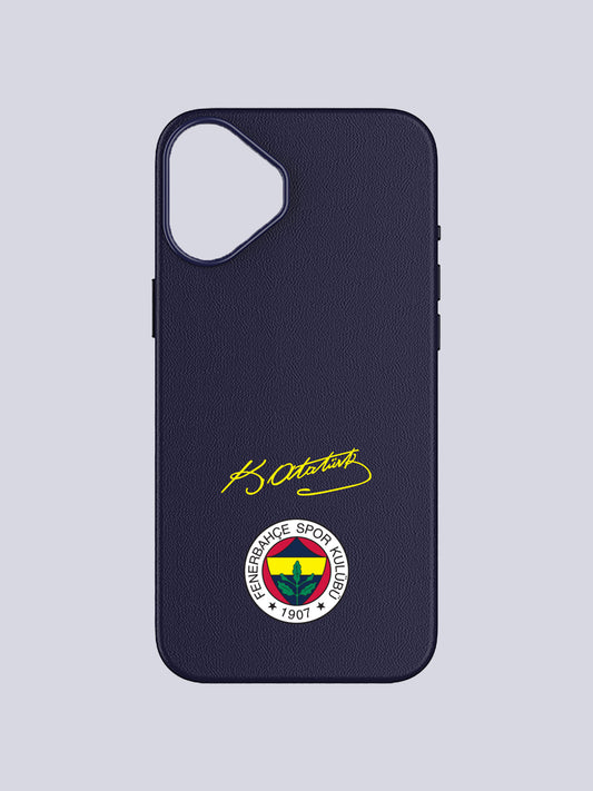 Fenerbahçe Lacivert Arma Atatürk Imza Deri Magsafe Telefon Kılıfı