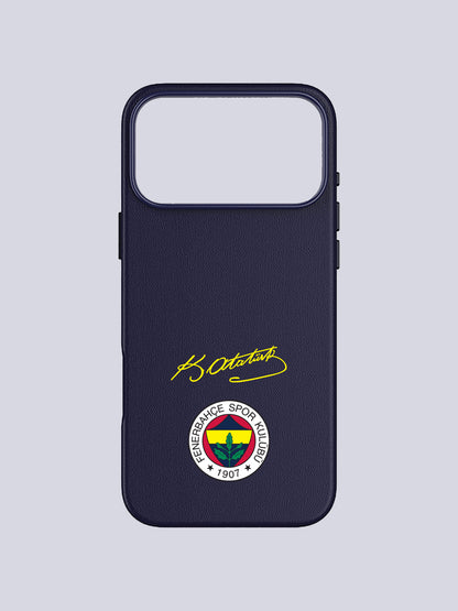 Fenerbahçe Lacivert Arma Atatürk Imza Deri Magsafe Telefon Kılıfı