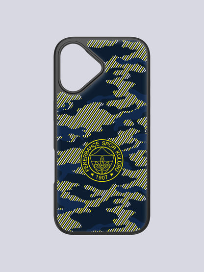 Fenerbahçe Lacivert Dijital Kamuflaj Cam Telefon Kılıfı