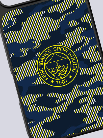Fenerbahçe Lacivert Dijital Kamuflaj Cam Telefon Kılıfı