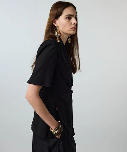 Siyah Vatkalı Asimetrik Blazer Is1260005099001 | Ipekyol