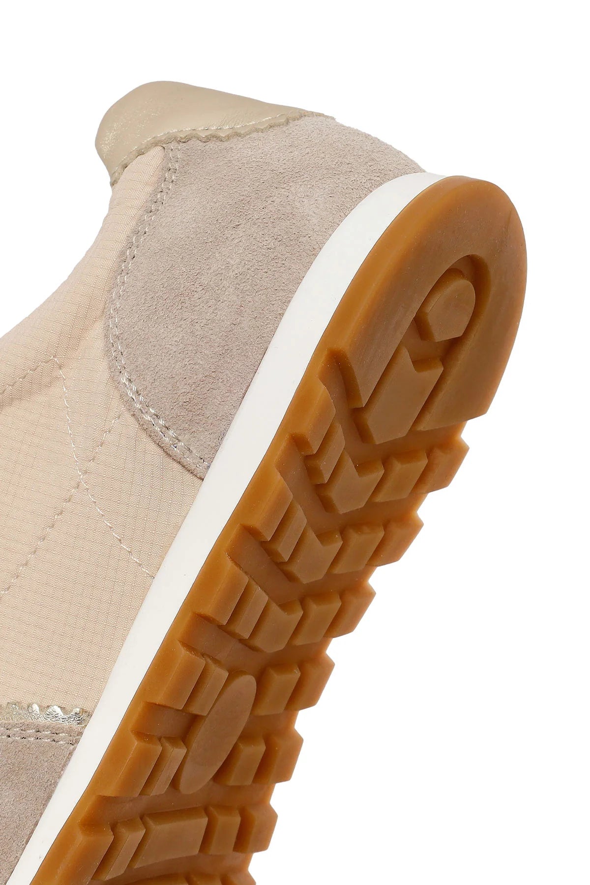 Kadın Bej Bağcıklı Deri Sneaker