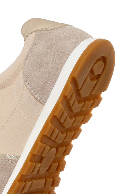Kadın Bej Bağcıklı Deri Sneaker