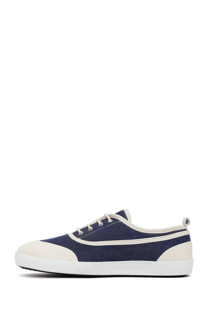 Kadın Mavi Bağcıklı Jean Deri Sneaker