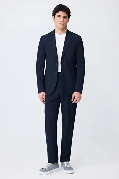 Tween Slim Fit Lacivert Çizgili Takim Elbise