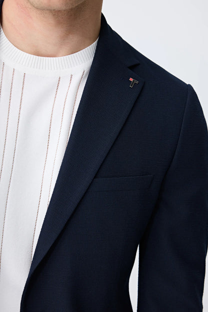 Tween Slim Fit Lacivert Çizgili Takim Elbise