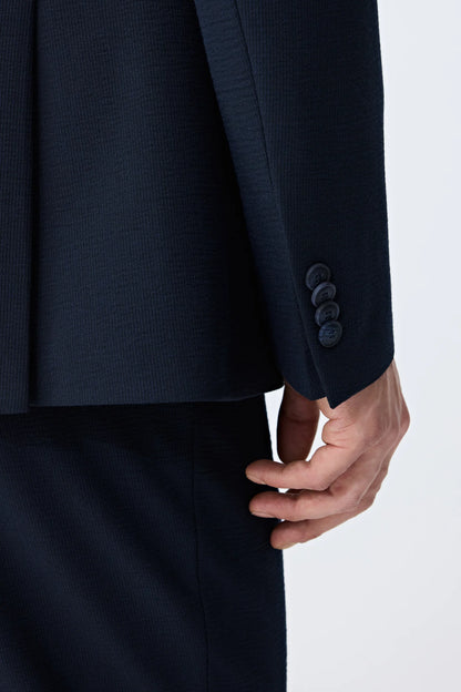 Tween Slim Fit Lacivert Çizgili Takim Elbise