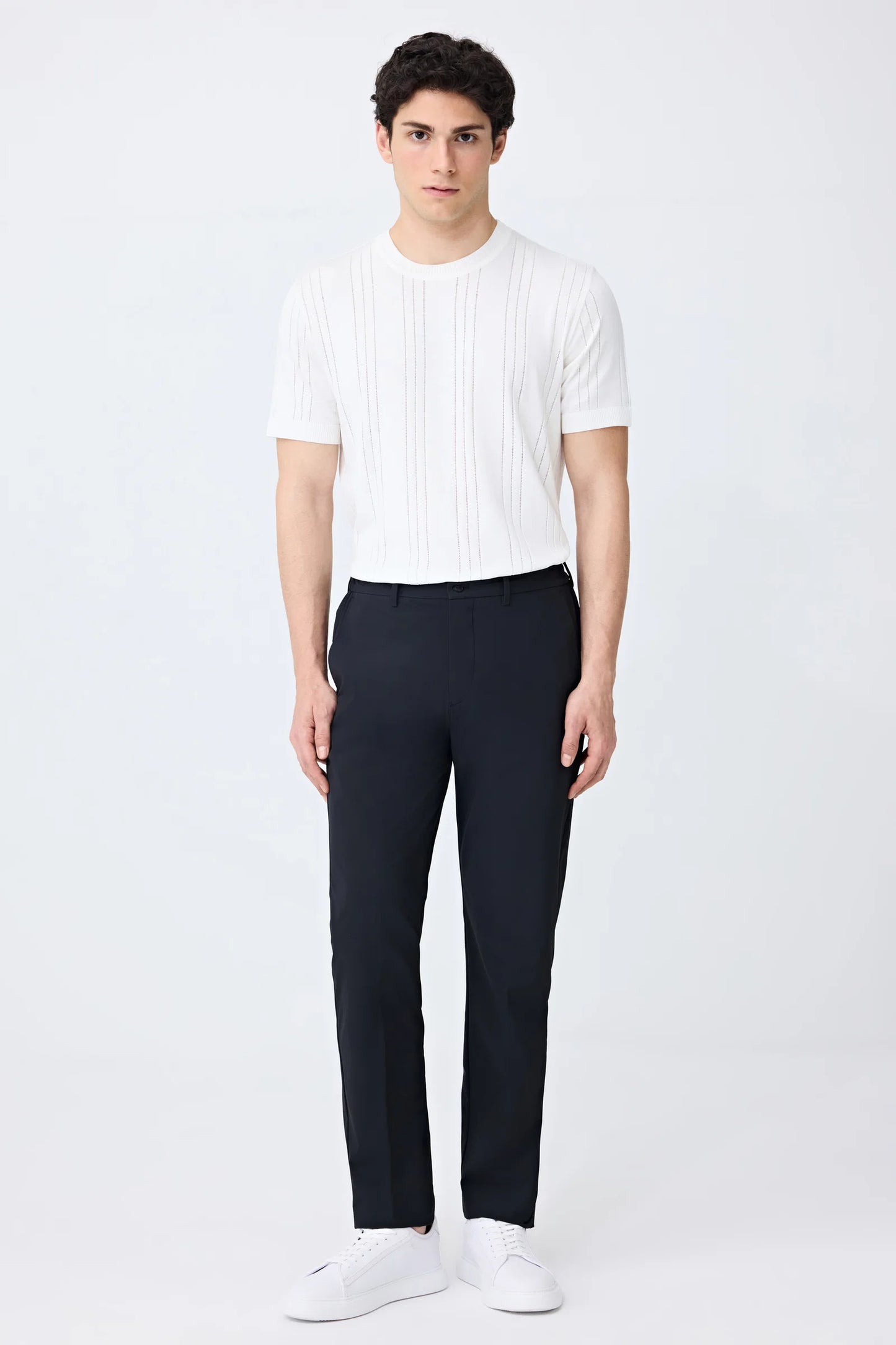 Tween Relaxed Fit (pilesiz) Siyah Düz Kumaş Pantolon