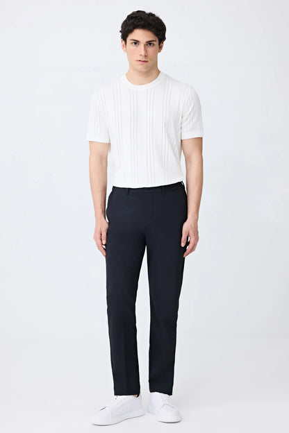 Tween Relaxed Fit (pilesiz) Siyah Düz Kumaş Pantolon