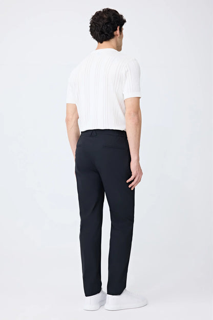 Tween Relaxed Fit (pilesiz) Siyah Düz Kumaş Pantolon