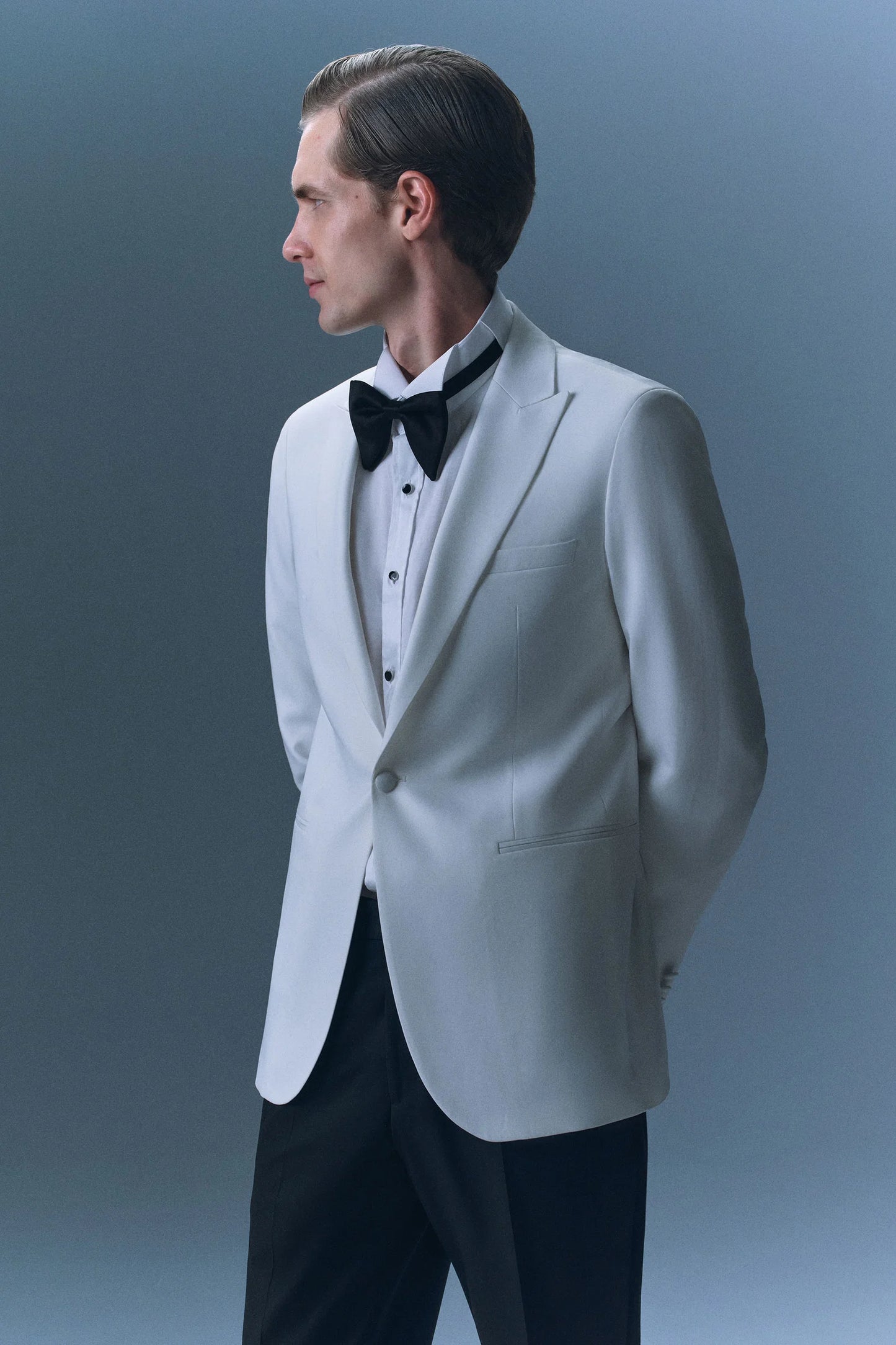 Tween Slim Fit Beyaz Düz Damatlık &amp; Smokin Takim