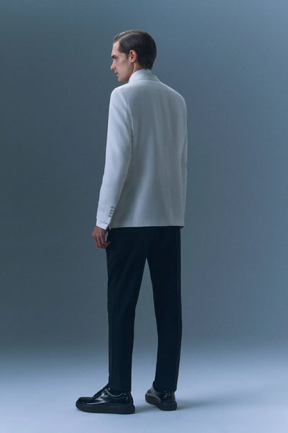 Tween Slim Fit Beyaz Düz Damatlık &amp; Smokin Takim