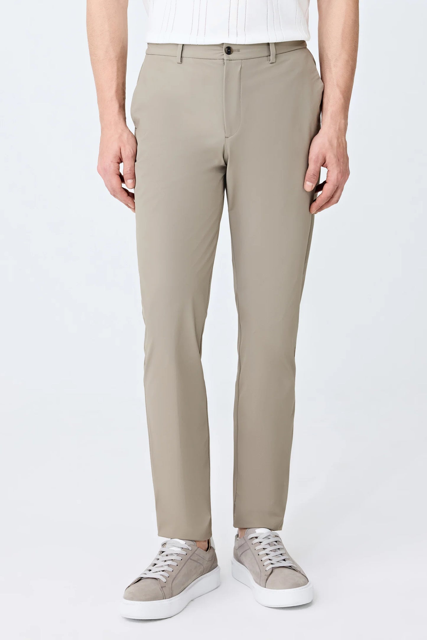 Tween Relaxed Fit (pilesiz) Bej Armürlü Kumaş Pantolon