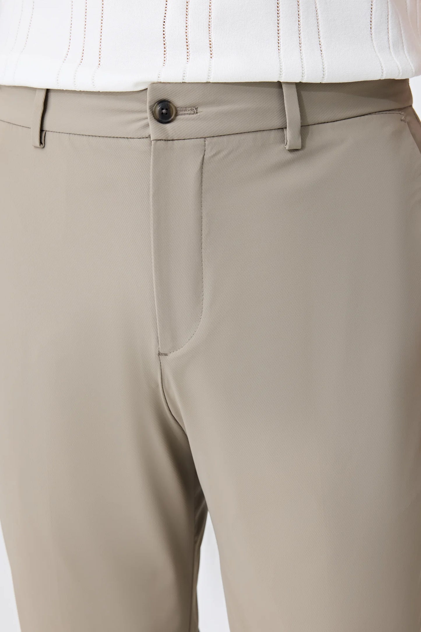 Tween Relaxed Fit (pilesiz) Bej Armürlü Kumaş Pantolon