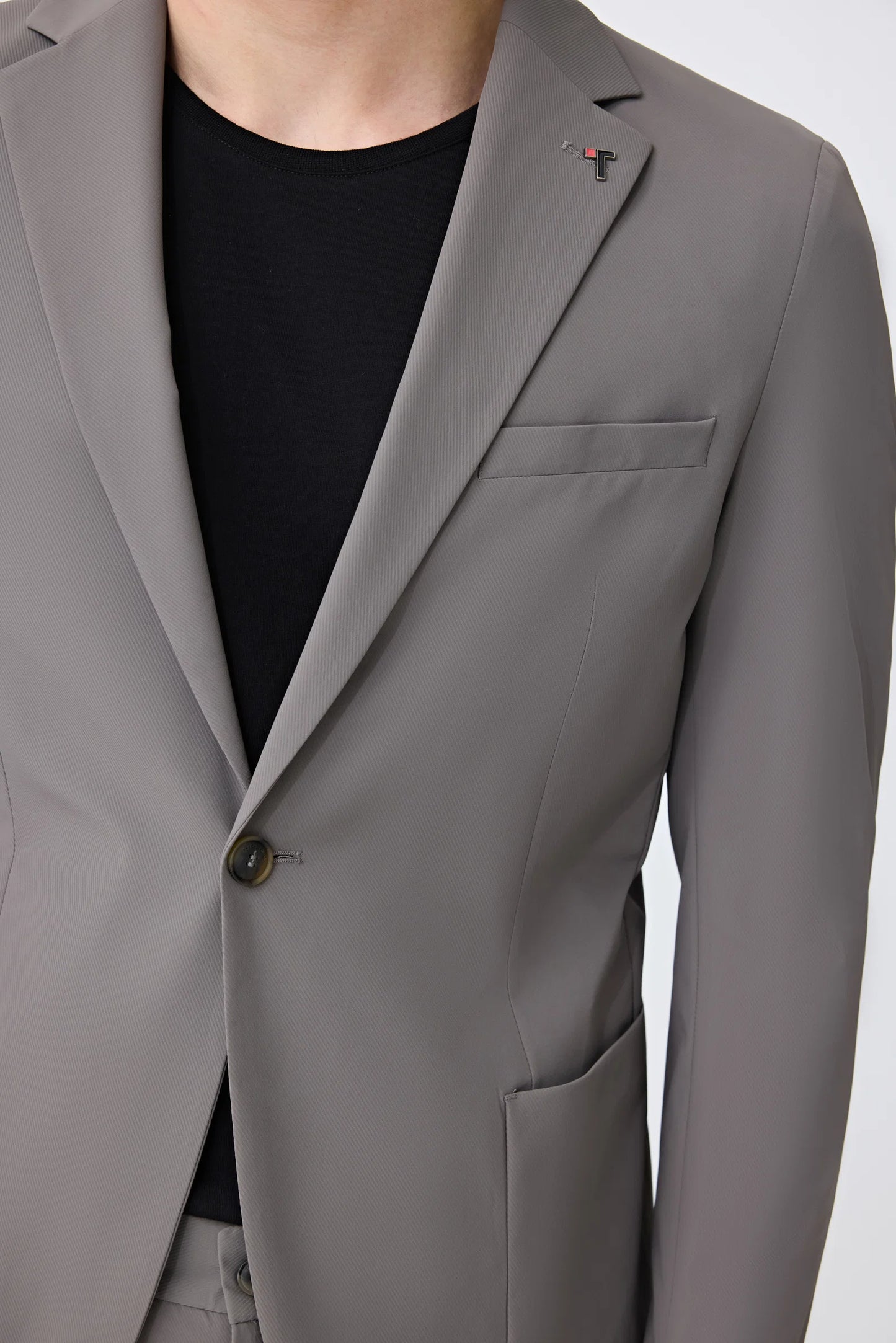 Tween Slim Fit Vizon Diyogonal Kumaş Ceket