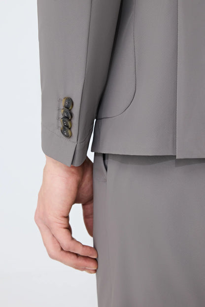 Tween Slim Fit Vizon Diyogonal Kumaş Ceket