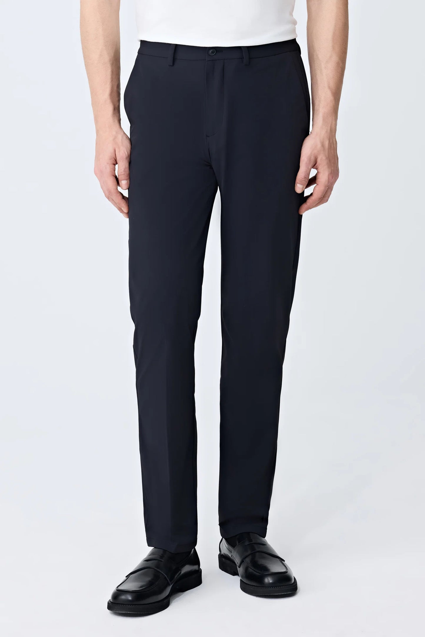 Tween Relaxed Fit (pilesiz) Siyah Armürlü Kumaş Pantolon
