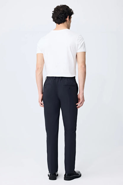 Tween Relaxed Fit (pilesiz) Siyah Armürlü Kumaş Pantolon