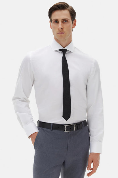 Damat Slim Fit Beyaz Düz Nano Care Gömlek